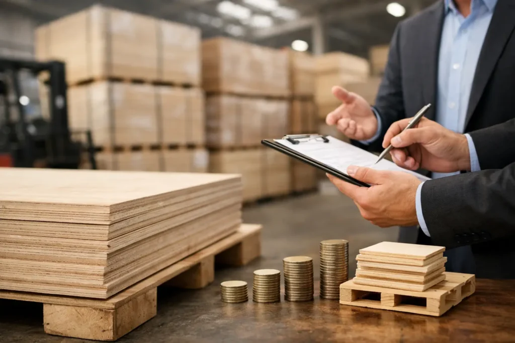 Economia com compra em volume de compensado