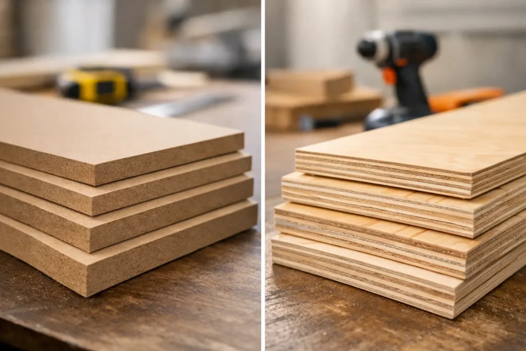 MDF versus compensado para obras e móveis